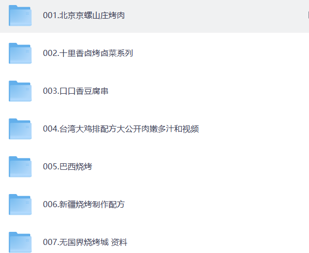 【价值2万技术可创业】32套各类烧烤炭烤小吃技术合集