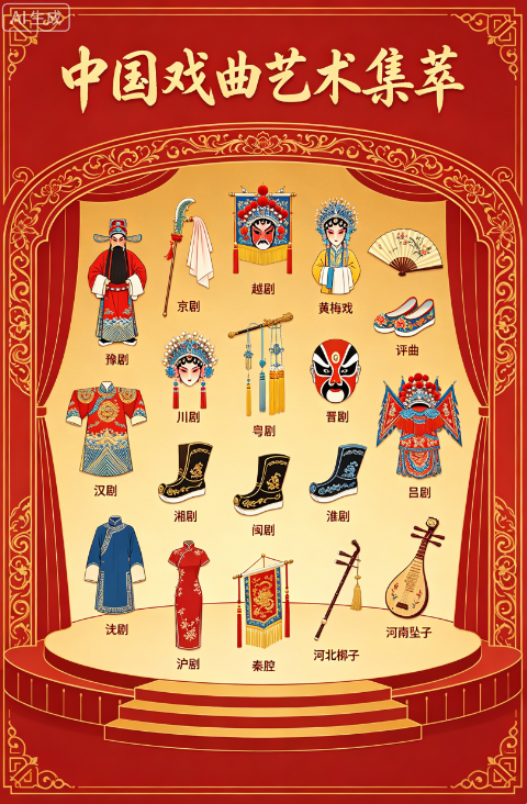 戏曲大全黄梅戏，京剧，豫剧，越剧等19大类