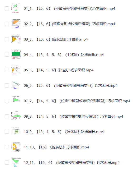 范老师小学数学几何思维课｜900节动画教程（小学1-6年级思维训练+几何思维提升+视频资源分享）