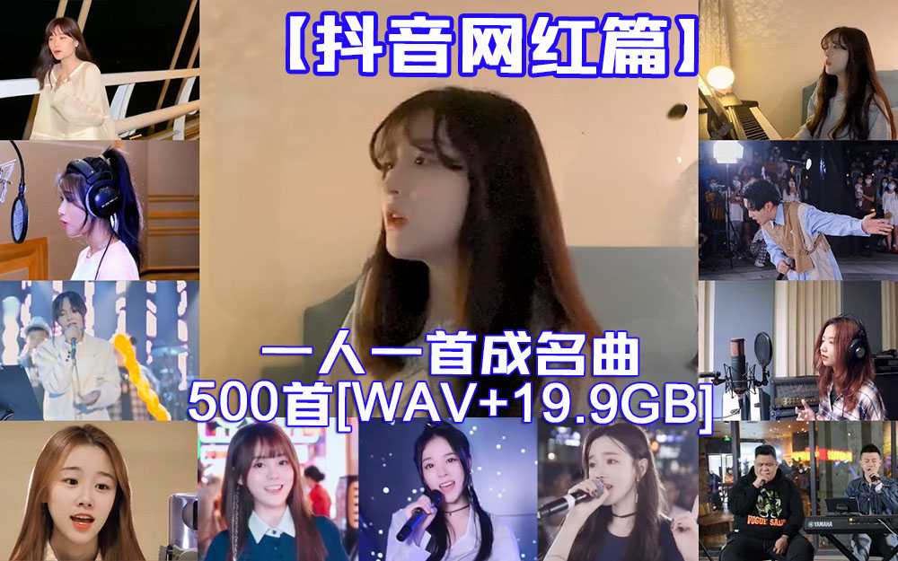 【抖音网红篇】一人一首网红成名曲整合500首无损歌曲每一首都曾是热搜榜神曲[WAV+19.9GB]